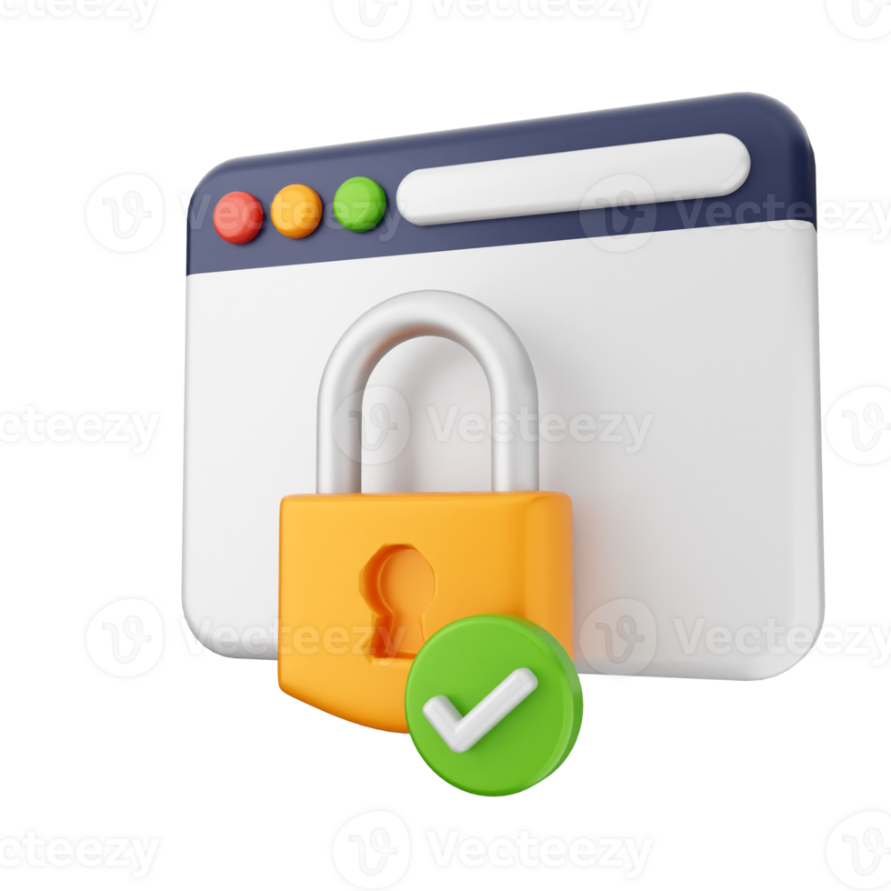 A padlock and a check mark on a computer screen png