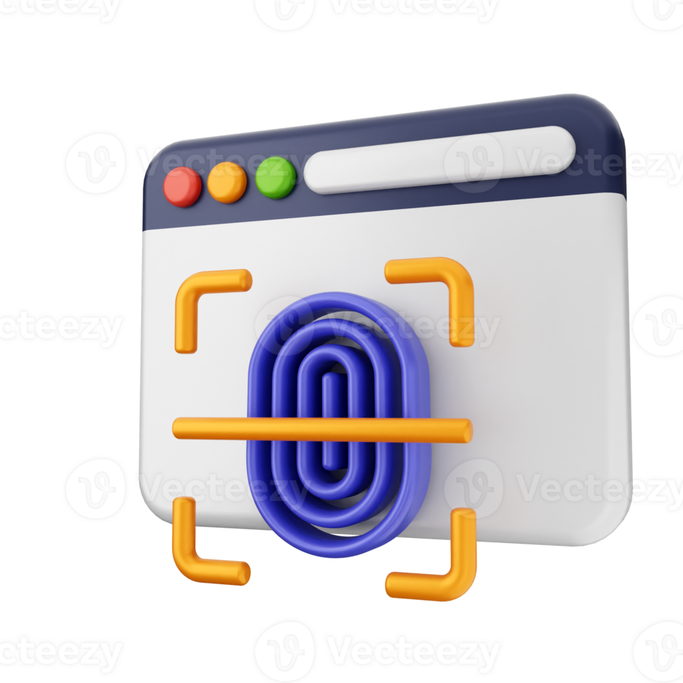 A computer screen with a fingerprint icon png