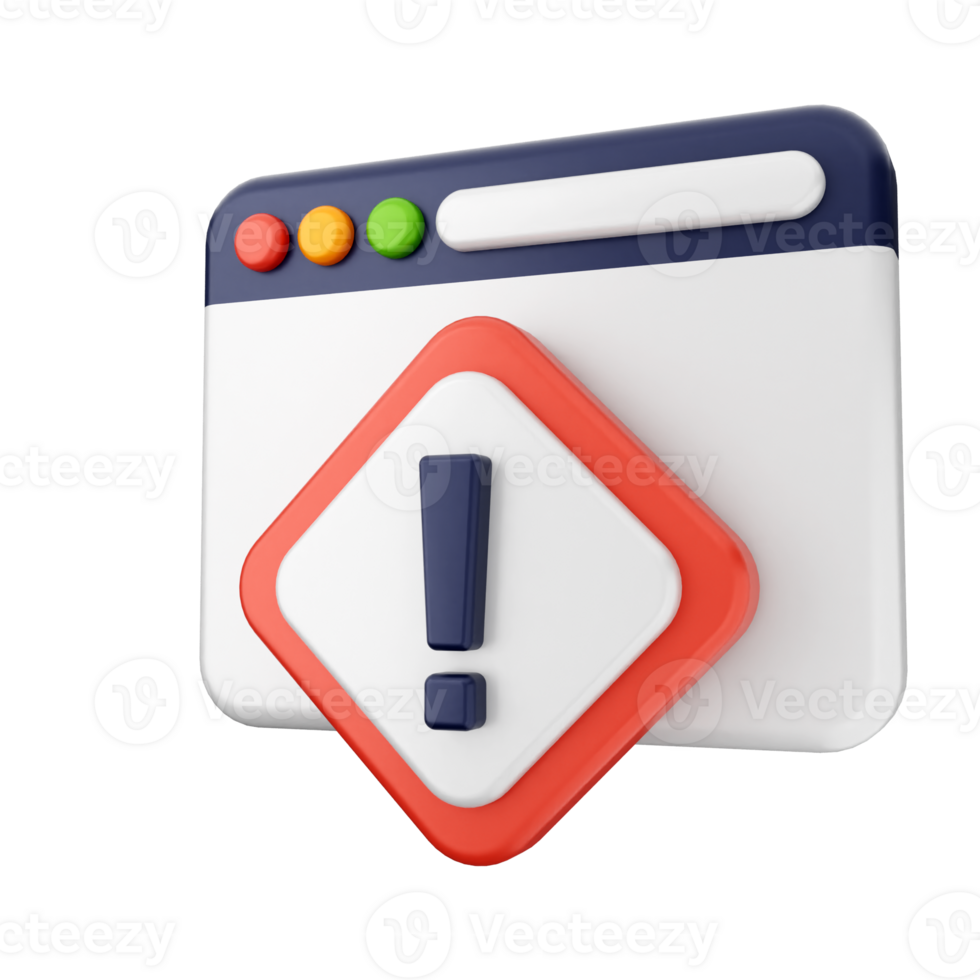 A computer screen with an exclamation mark and a warning sign png