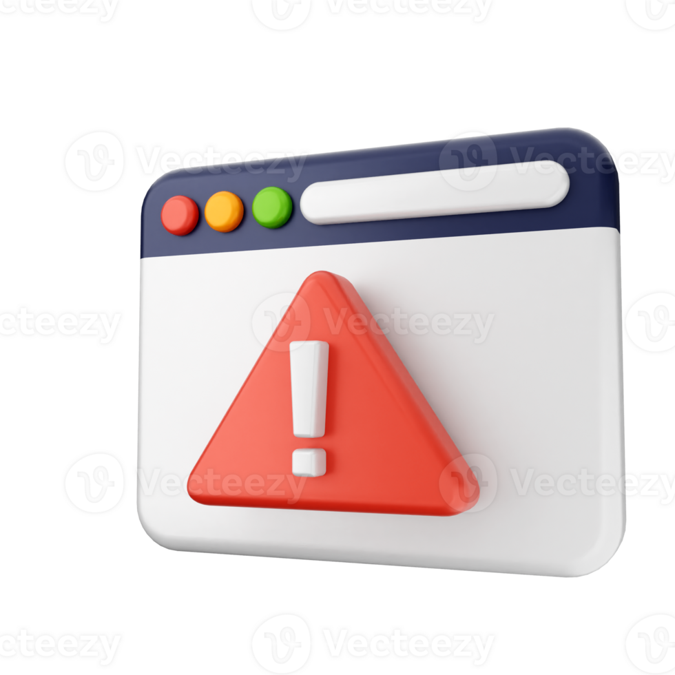 A red and white warning icon on a computer screen png