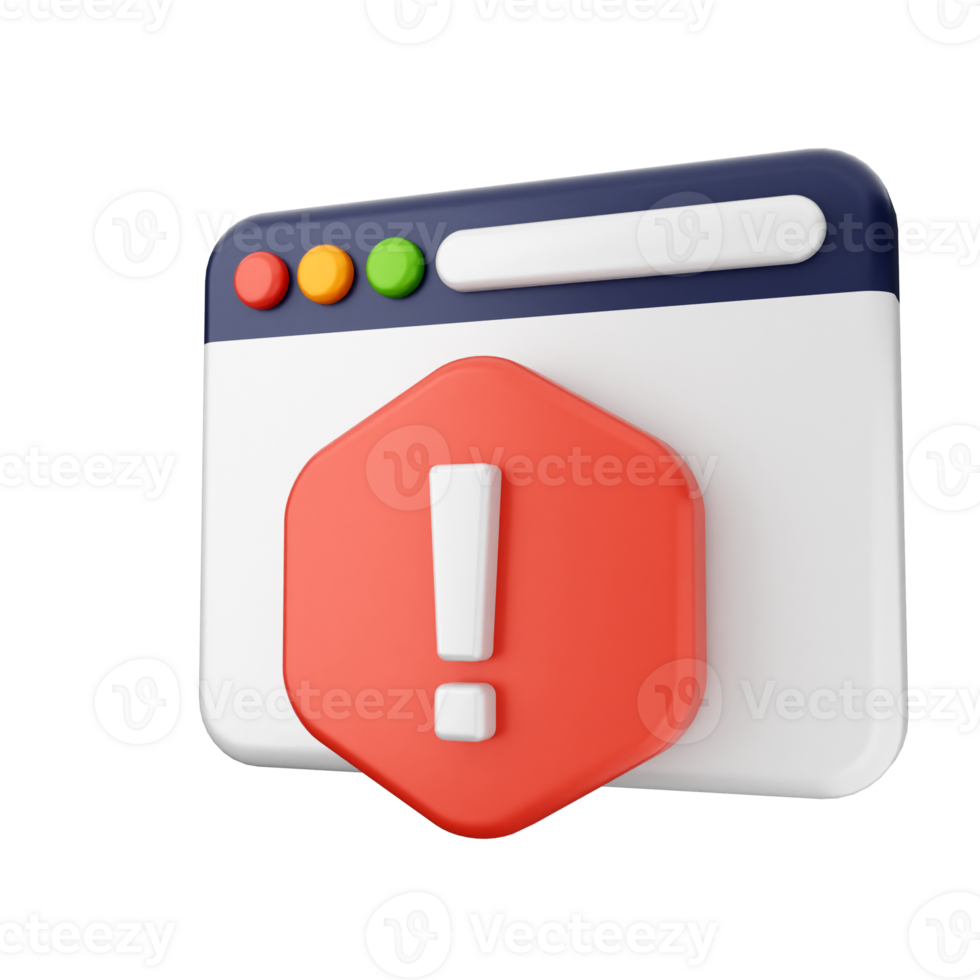 A red and white exclamation mark on a computer screen png
