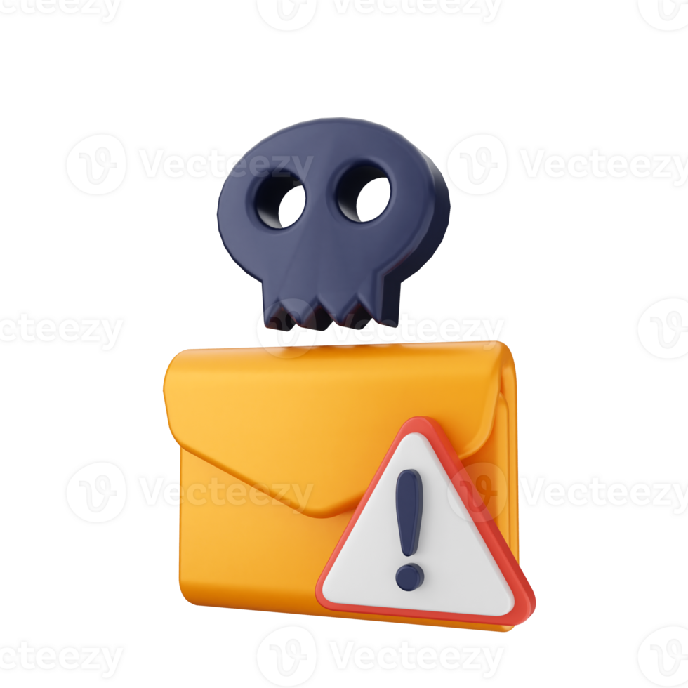 A yellow envelope with a skull on it png