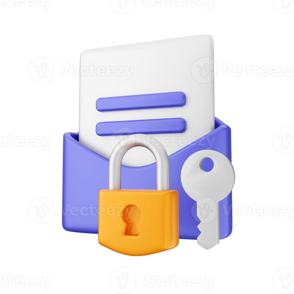 A lock and a padlock are next to an envelope png
