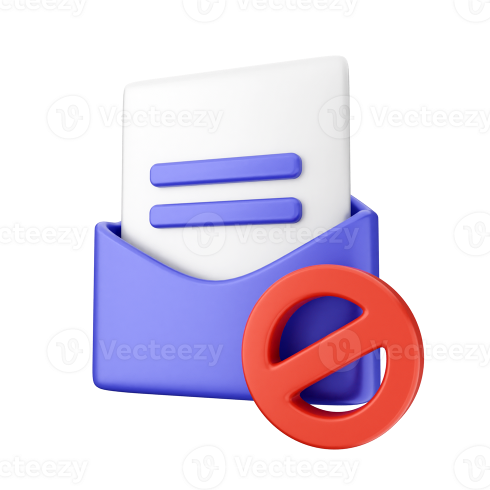 A blue envelope with a red circle around it png