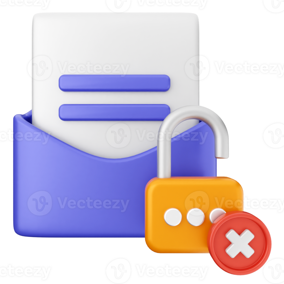 A mail envelope with a padlock and a lock icon png