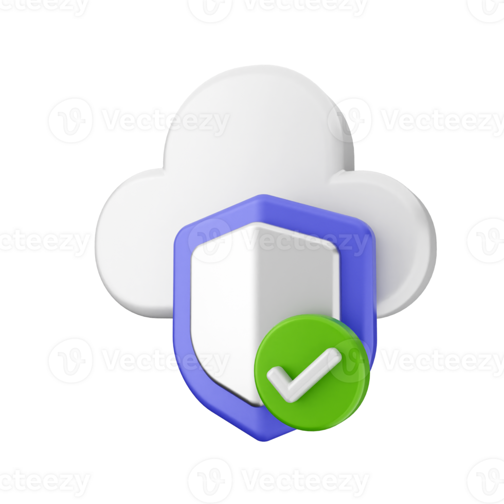 Cloud security with a check mark png