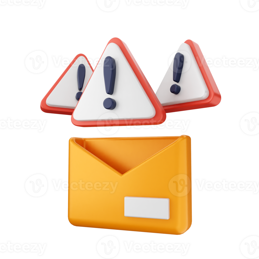 An envelope with three warning signs on it png