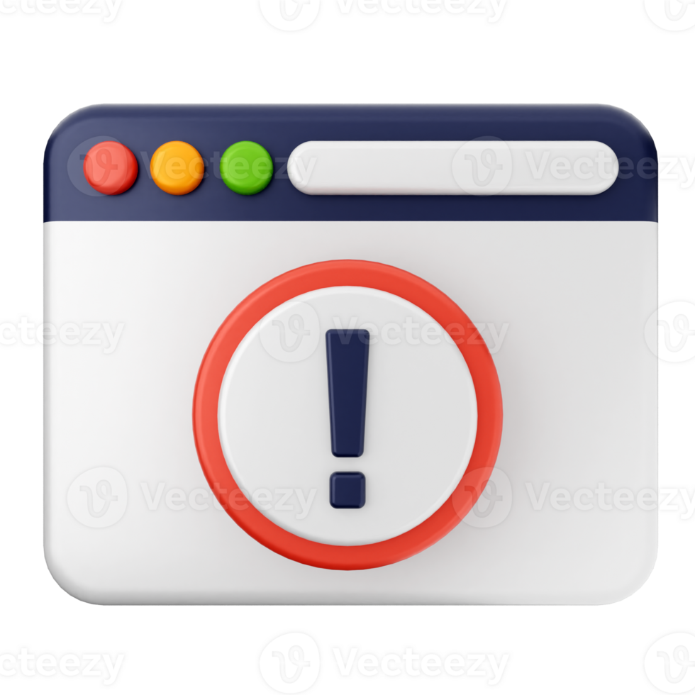 A browser icon with an exclamation mark png