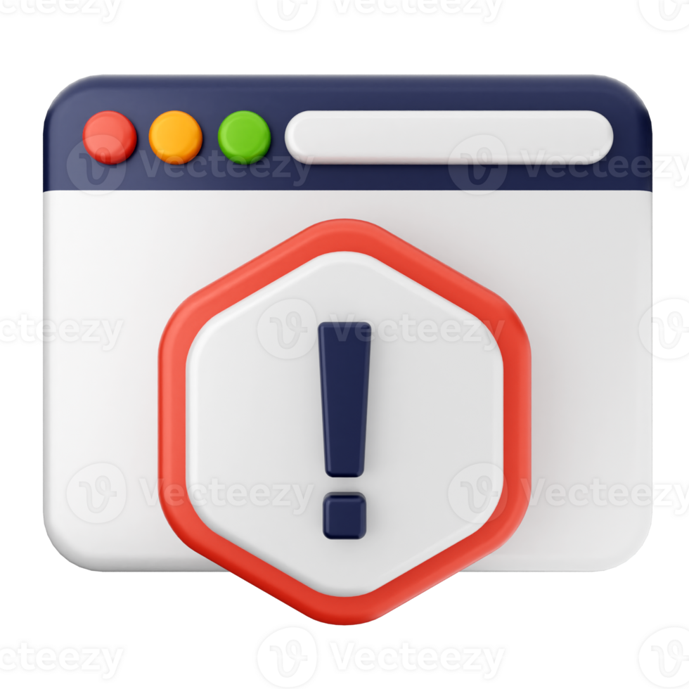 A browser icon with an exclamation mark png