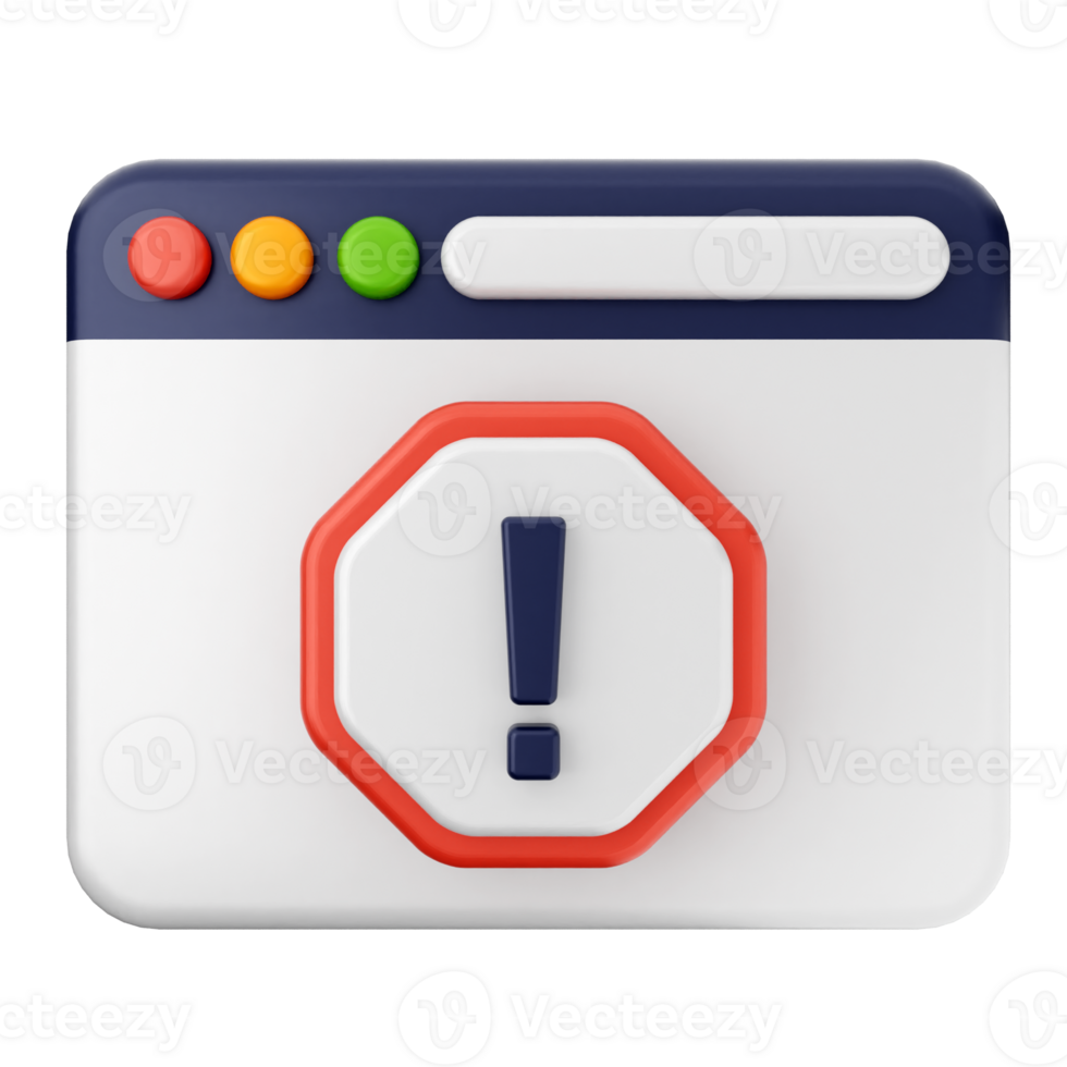 A browser with an exclamation point icon png