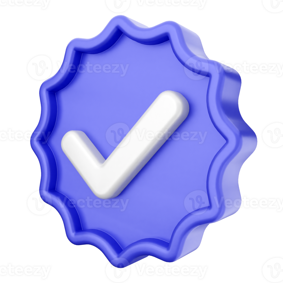 A blue badge with a check mark on it png
