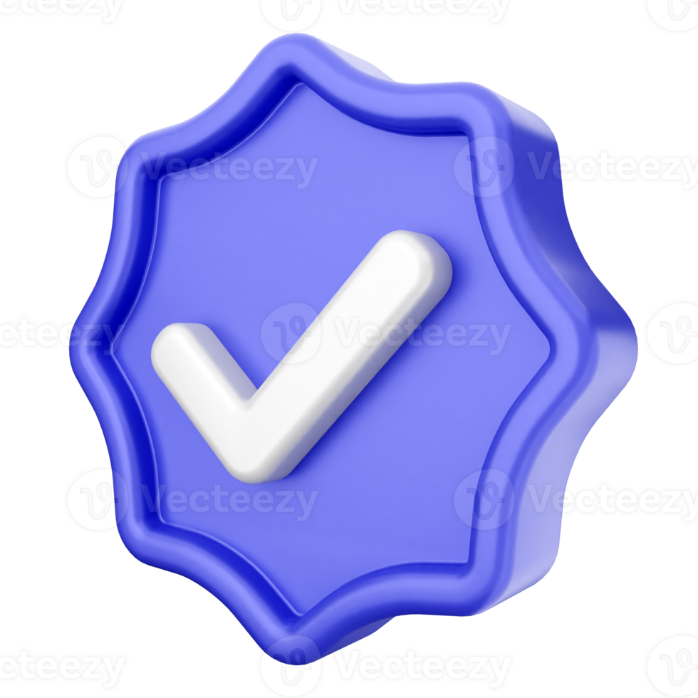 A blue badge with a check mark on it png