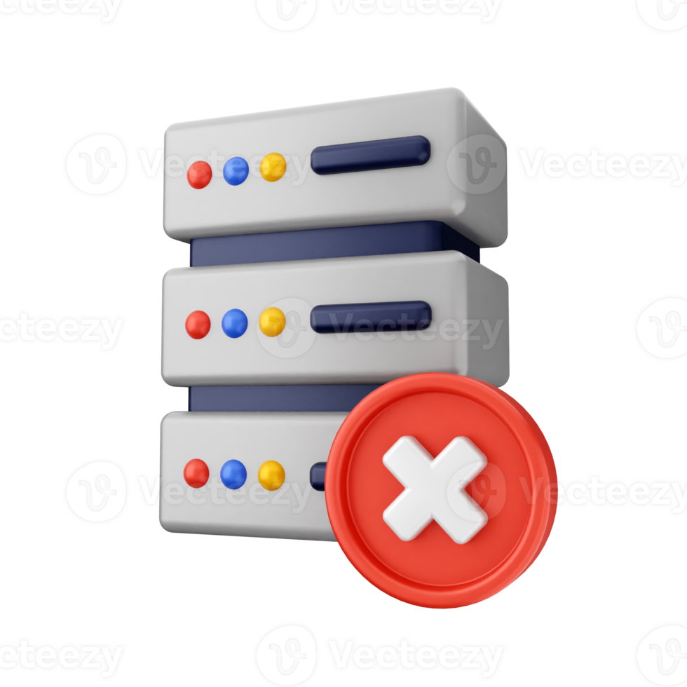 A server with a red cross and a red x png