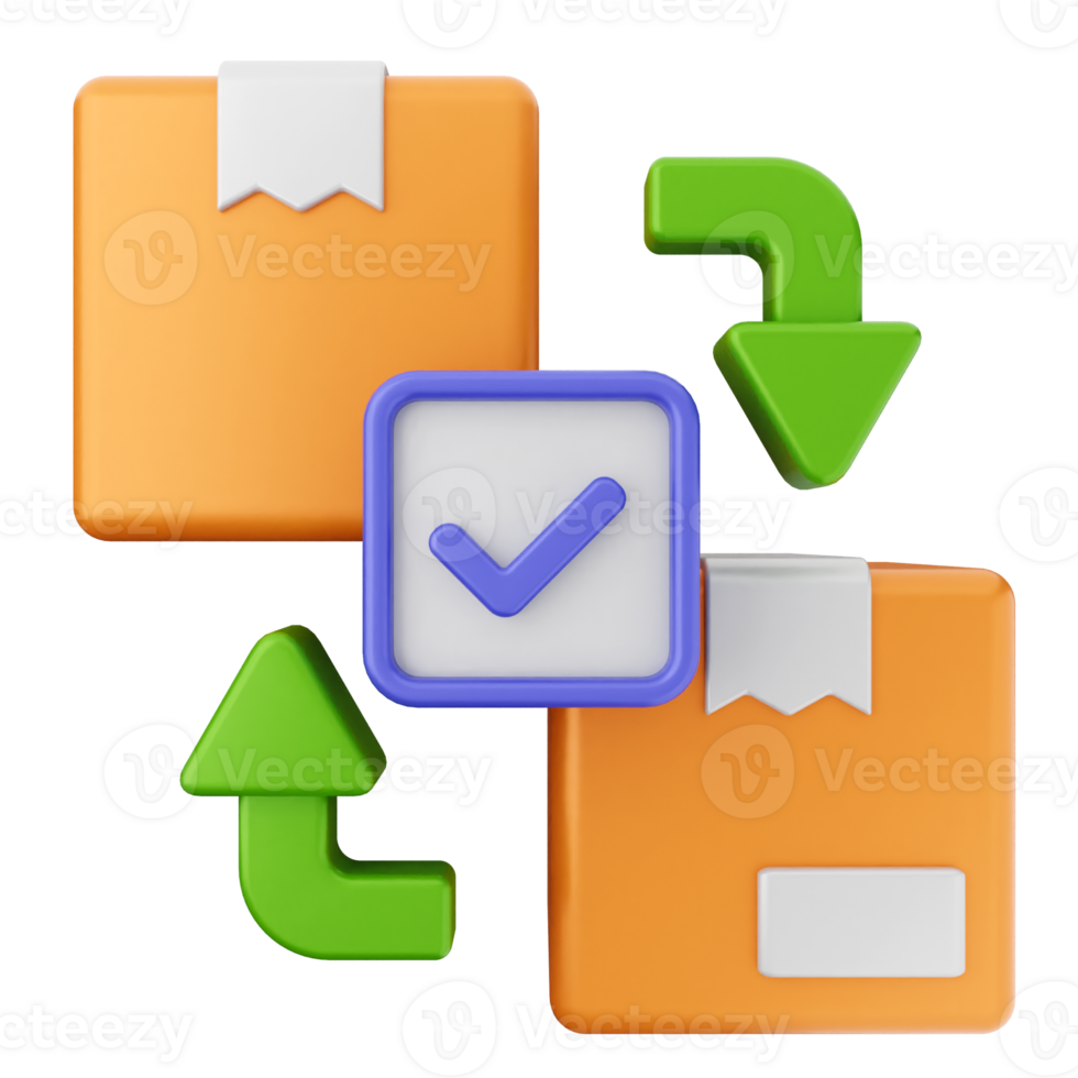 A box with a check mark and a green arrow png