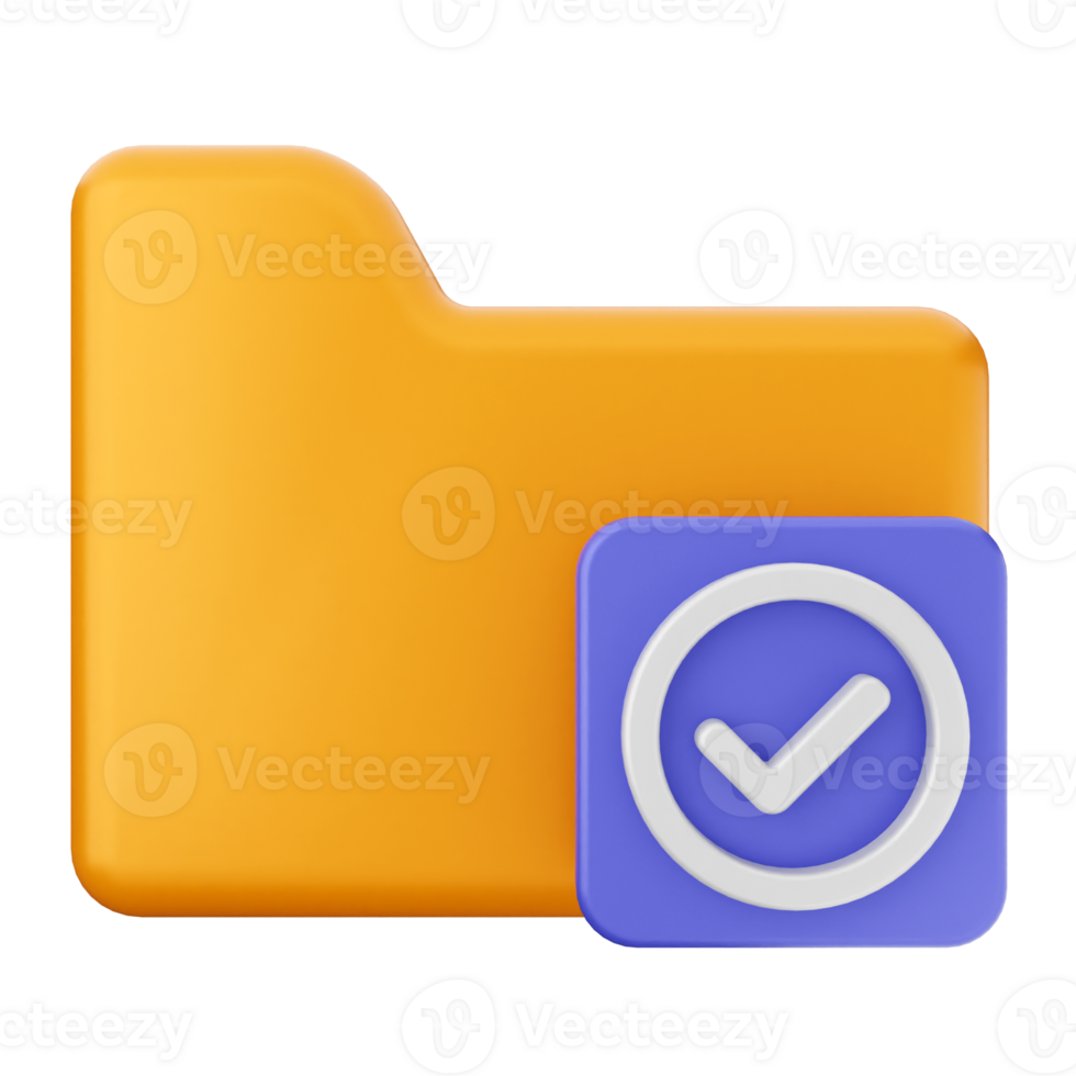 A folder with an icon of a check mark and a folder icon png
