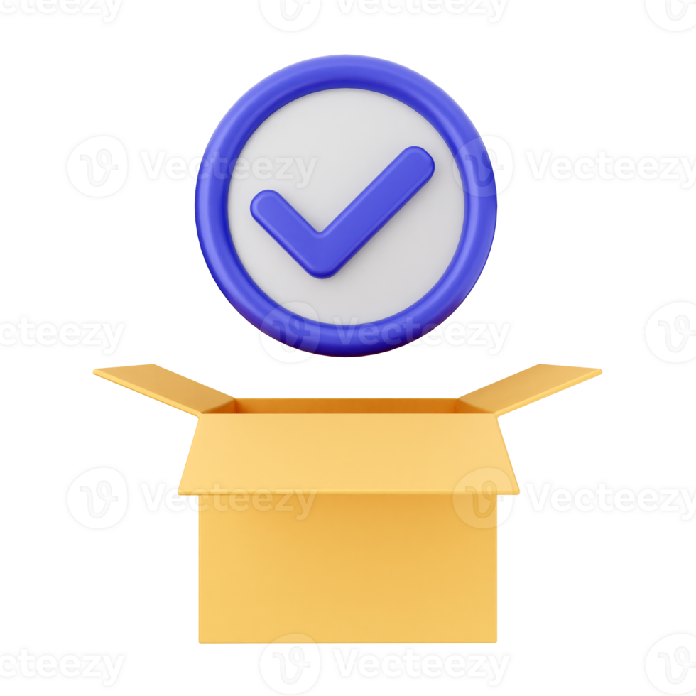 A box with a check mark and a blue circle png