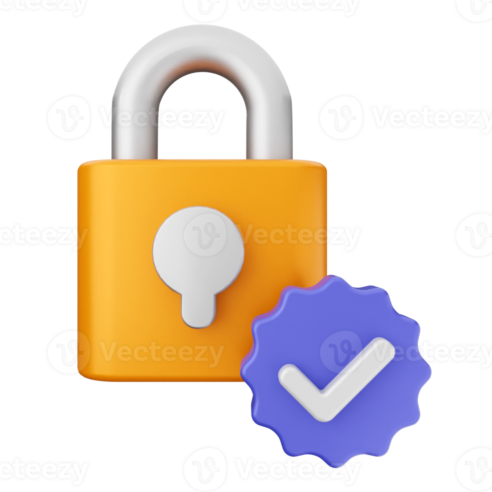 A lock with a check mark and a lock icon png