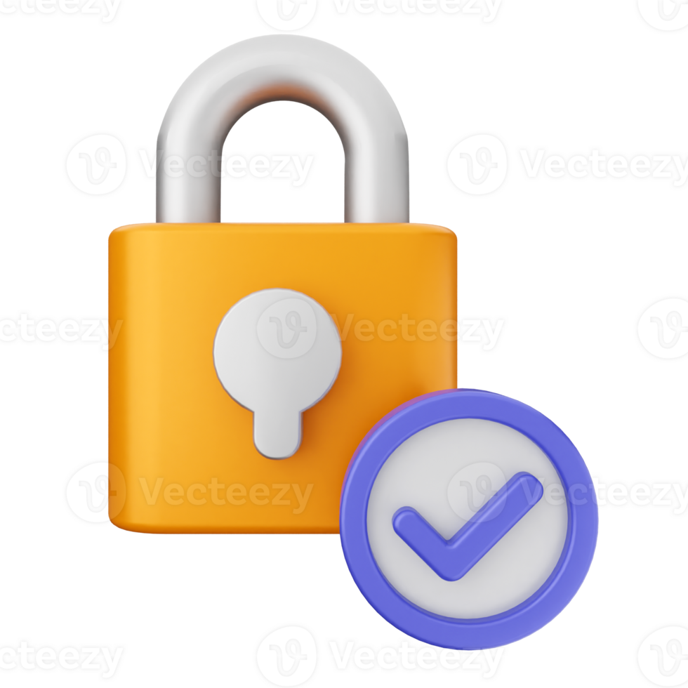 A lock with a check mark and a padlock png