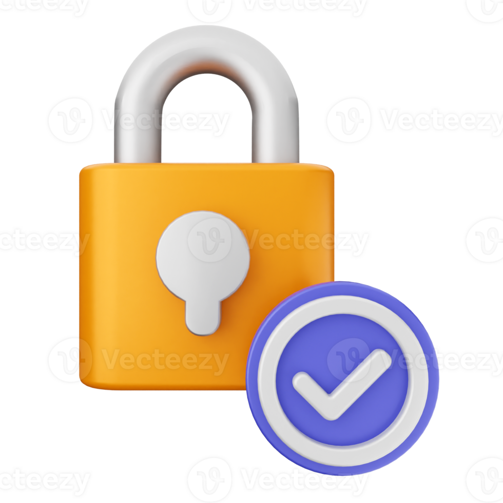 A lock with a check mark and a lock icon png
