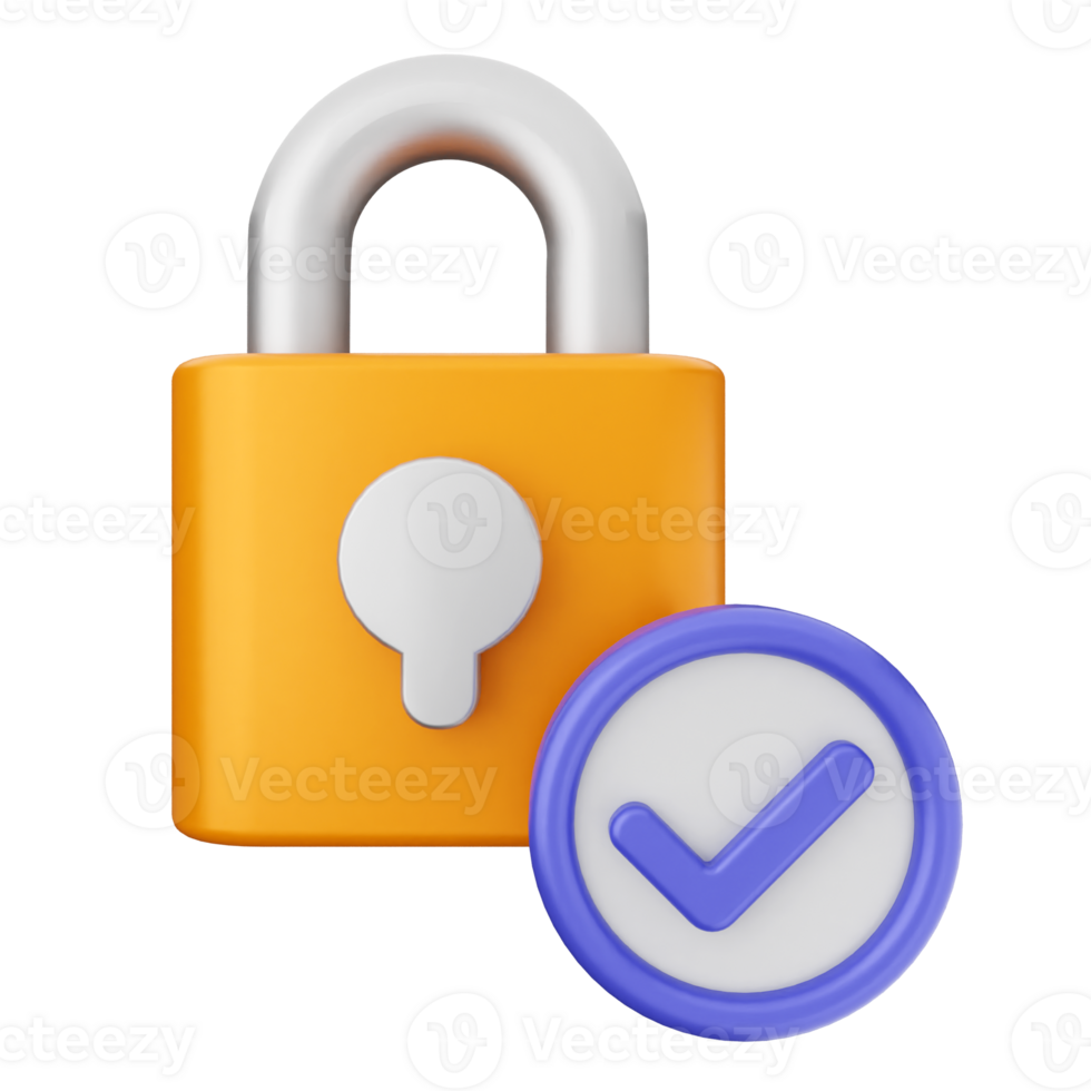 A lock with a check mark and a padlock png