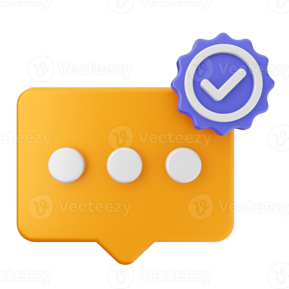 A chat bubble with a check mark and a button png