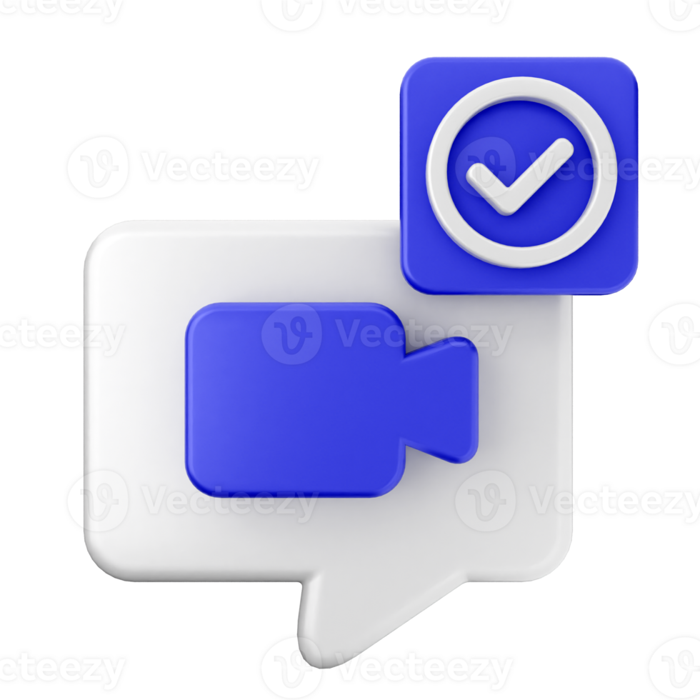 A blue and white speech bubble with a check mark png