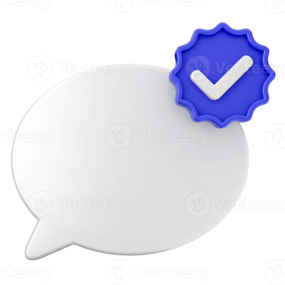 A speech bubble with a tick mark and a blue star png