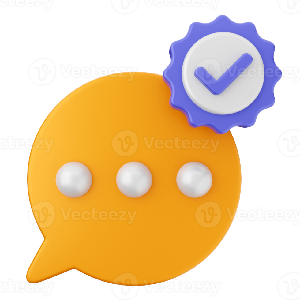 A speech bubble with a check mark and a star png