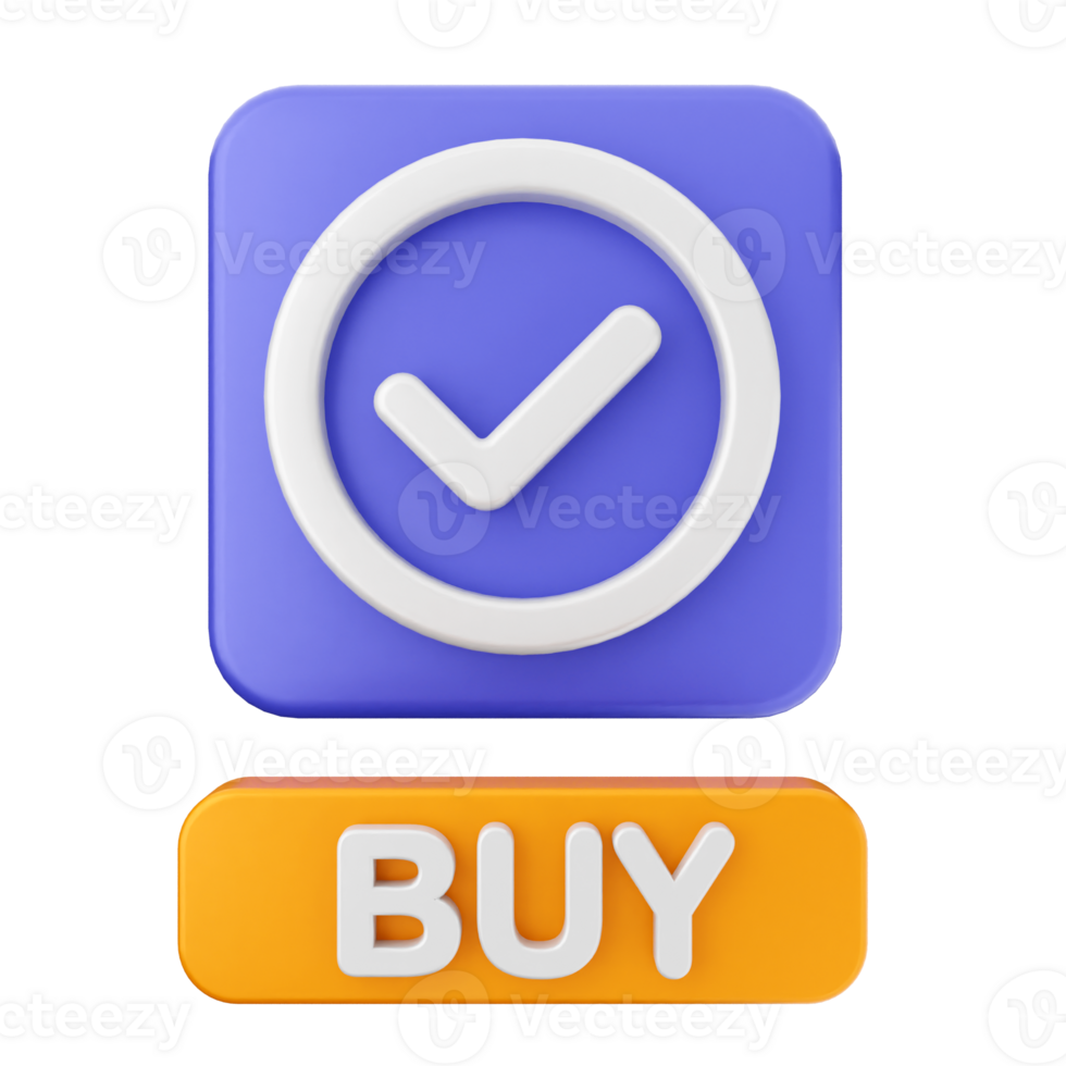 A buy button with a check mark and a blue check png