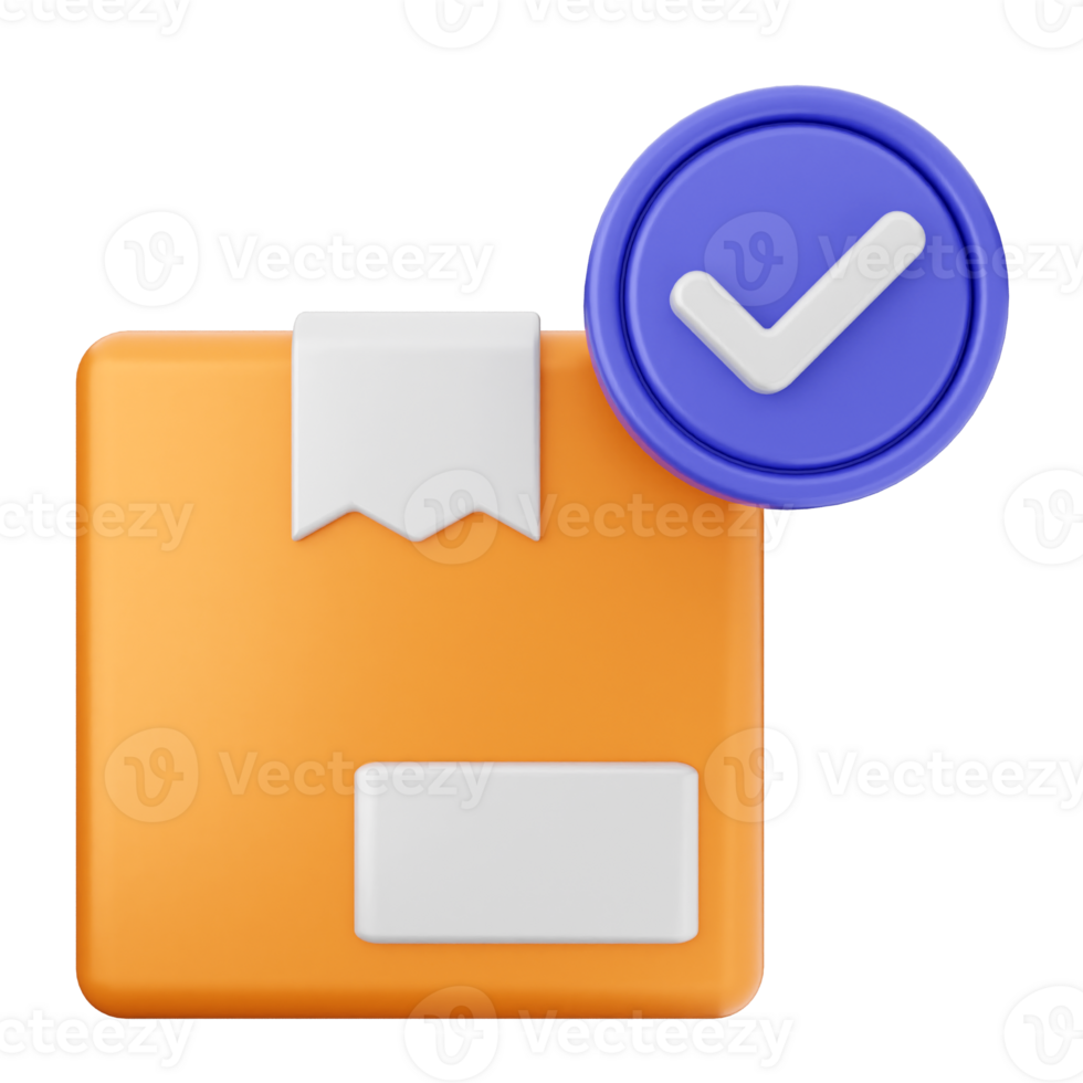 A check mark icon on an orange box png
