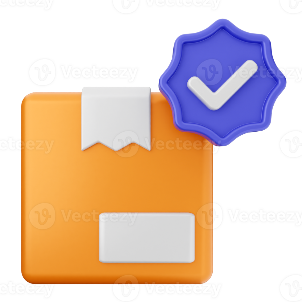 A check mark and a box with a sticker png