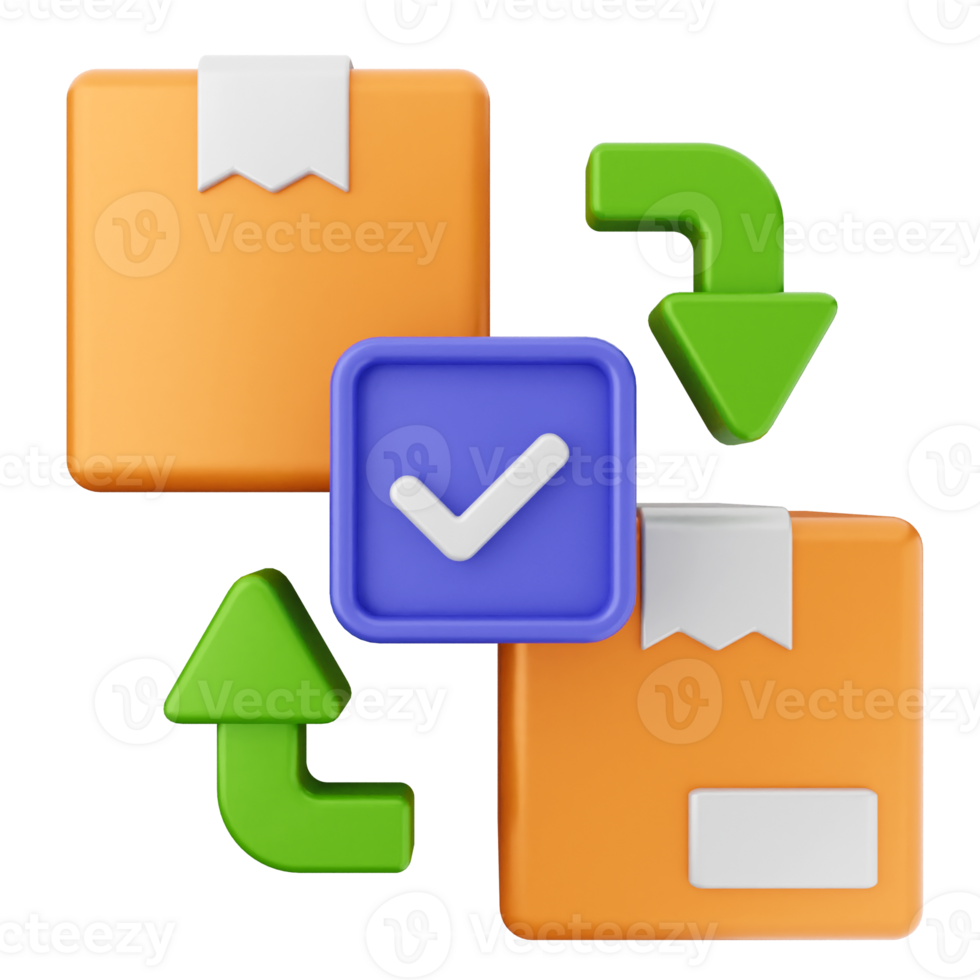 A box with a check mark and a green arrow png