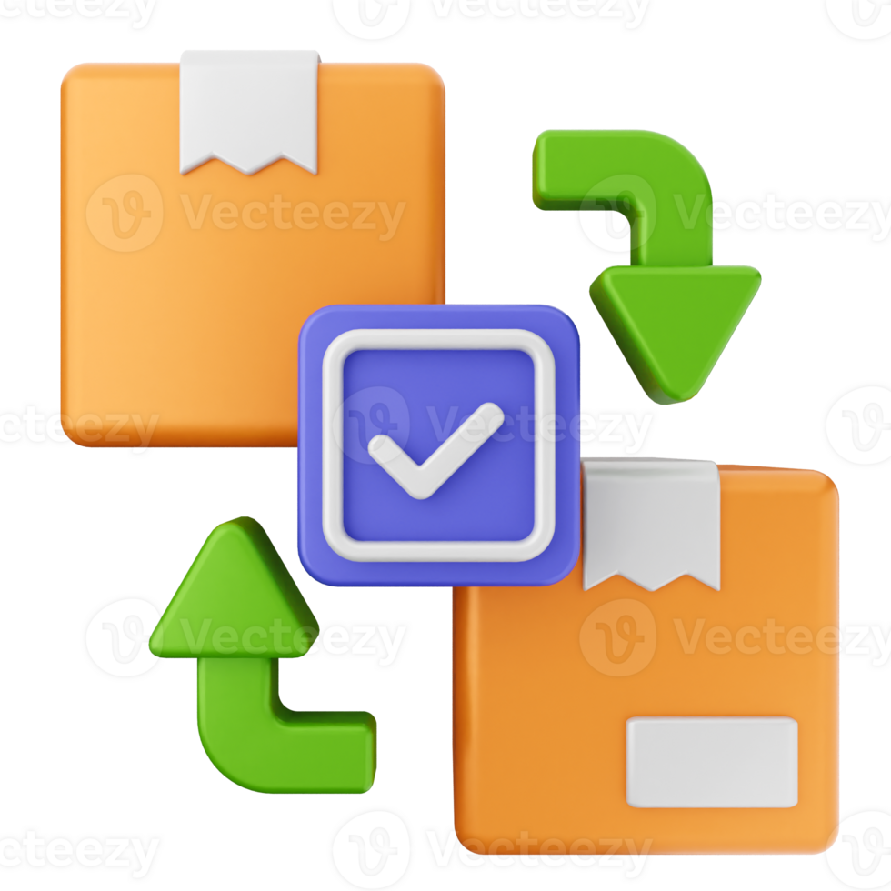 A box with a check mark and a green arrow png