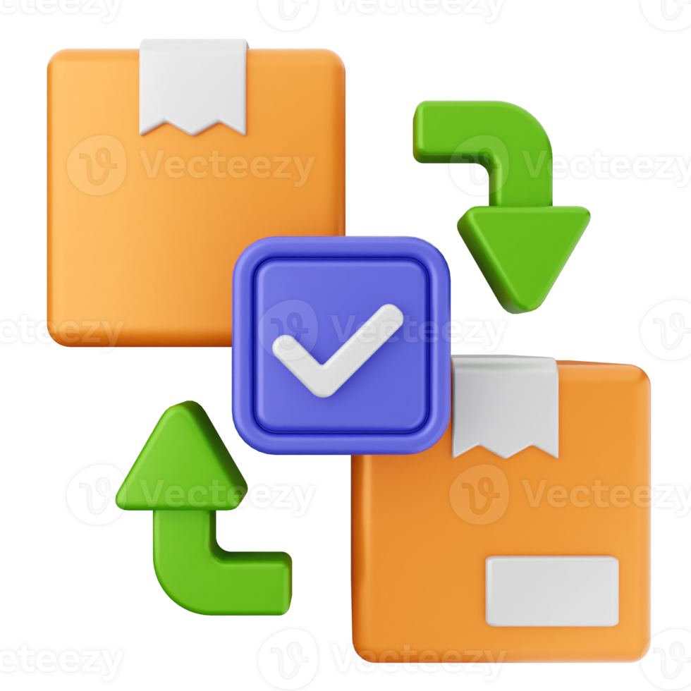 A box with a check mark and a green arrow png