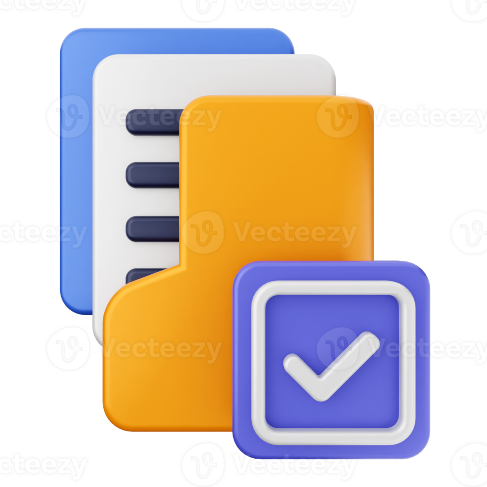 A folder icon with a check mark and a file png
