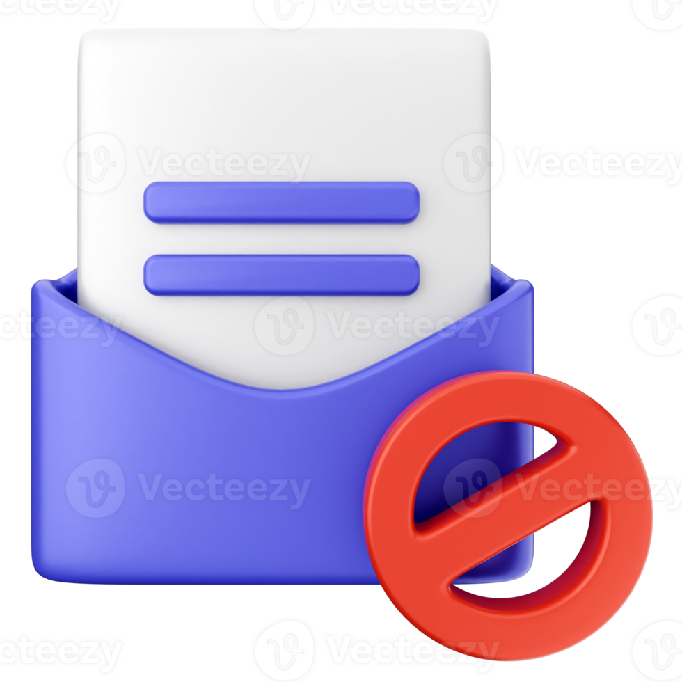 A blue envelope with a red circle on it png