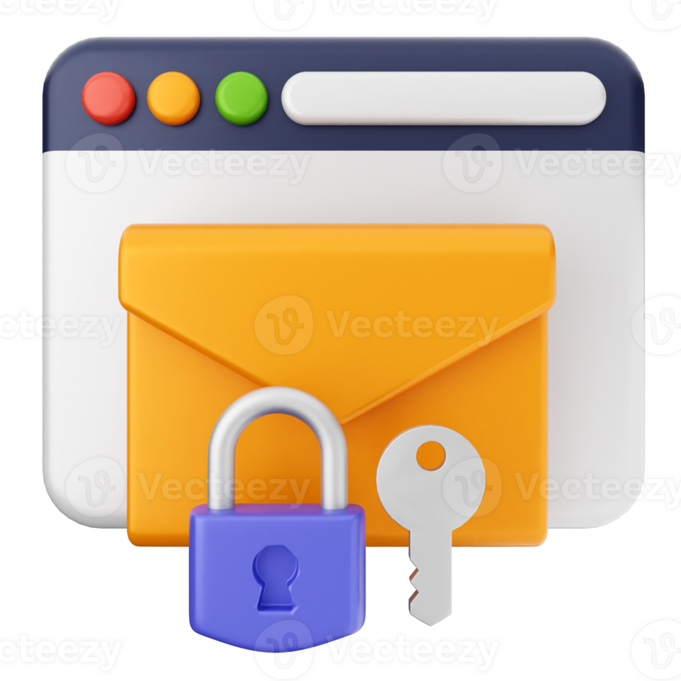A lock and an envelope with a key png