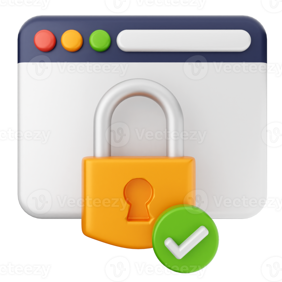 A padlock and check mark on a computer screen png