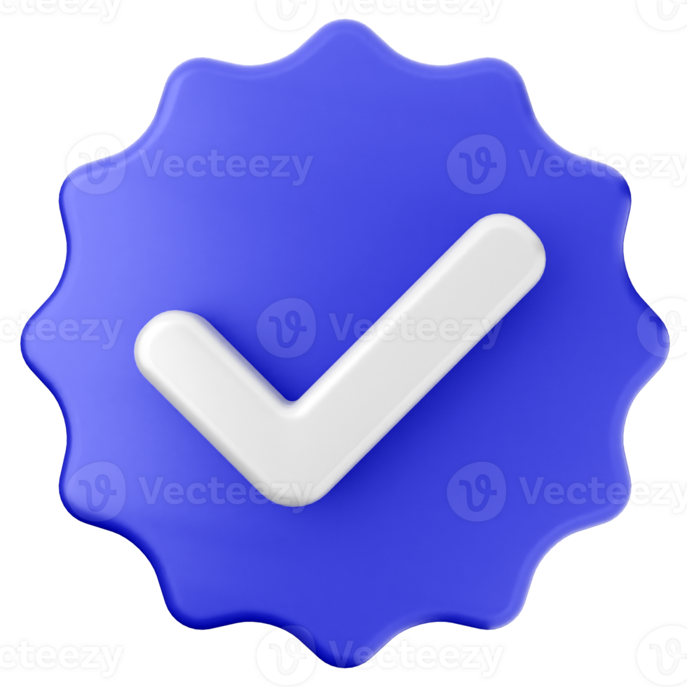 A blue badge with a check mark on it png