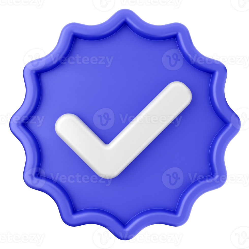 A blue badge with a check mark on it png