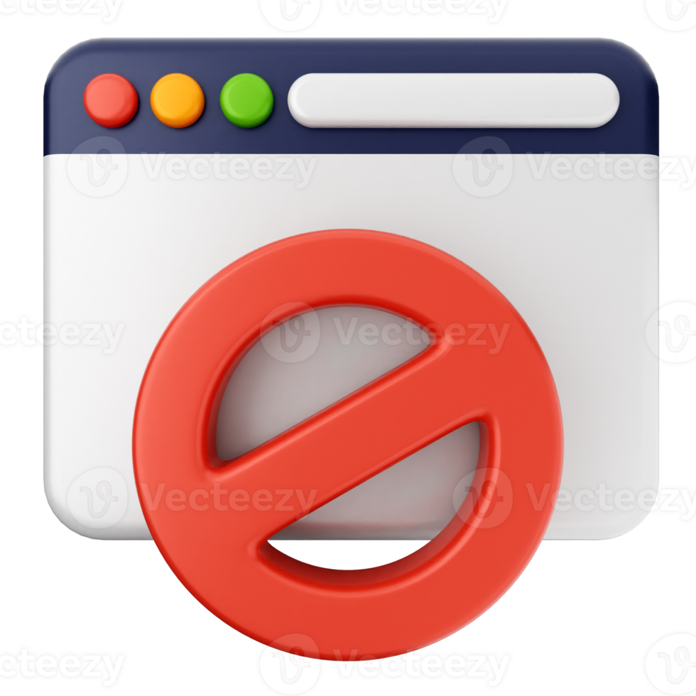 A red and white no entry sign on a computer png
