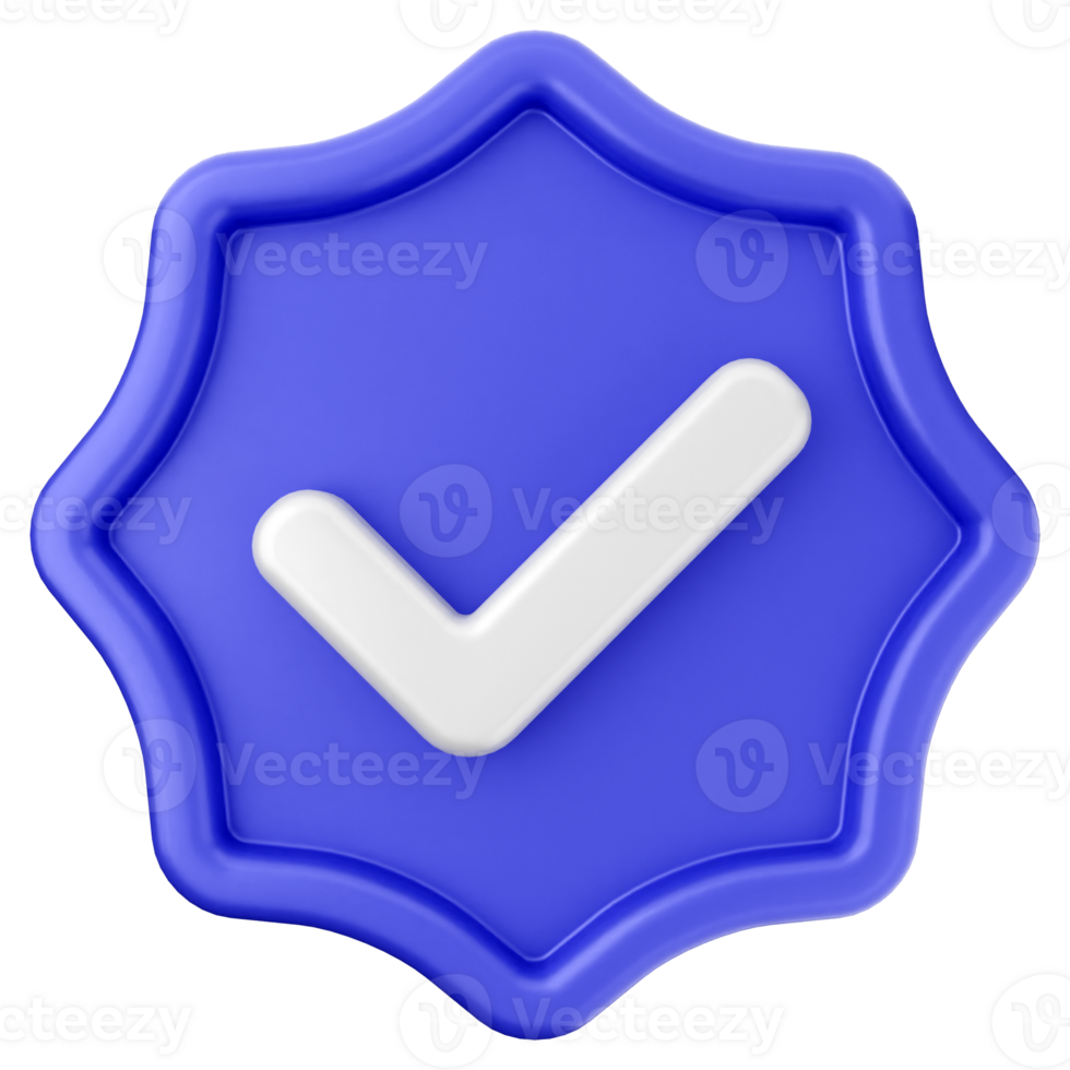 A blue badge with a check mark on it png