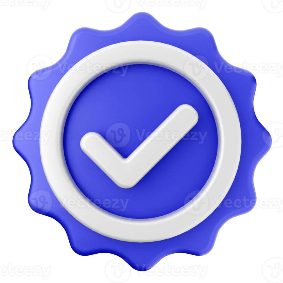 A blue badge with a tick mark on it png