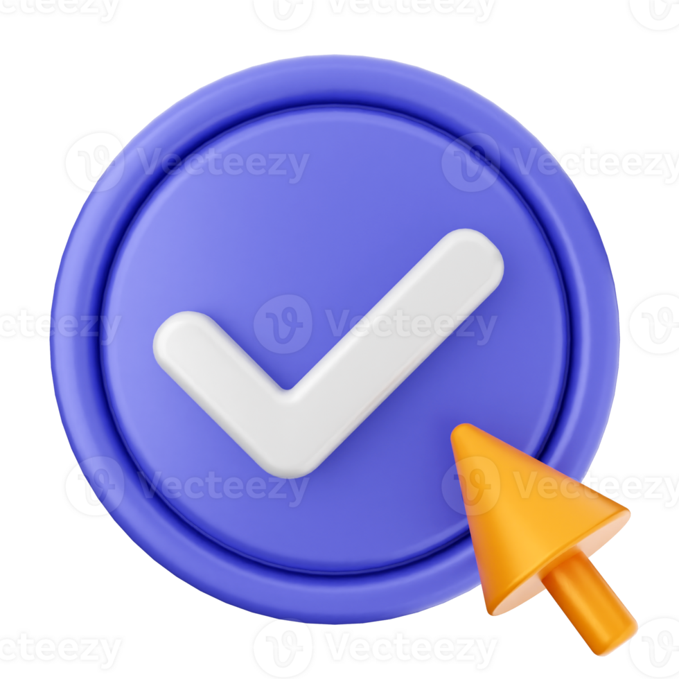 A check mark icon with a blue button png