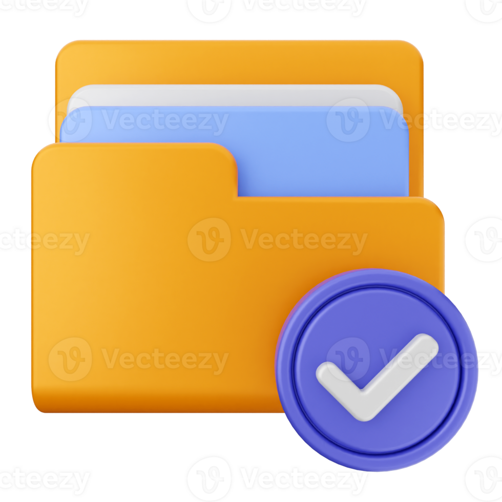 A folder with a check mark and a folder icon png