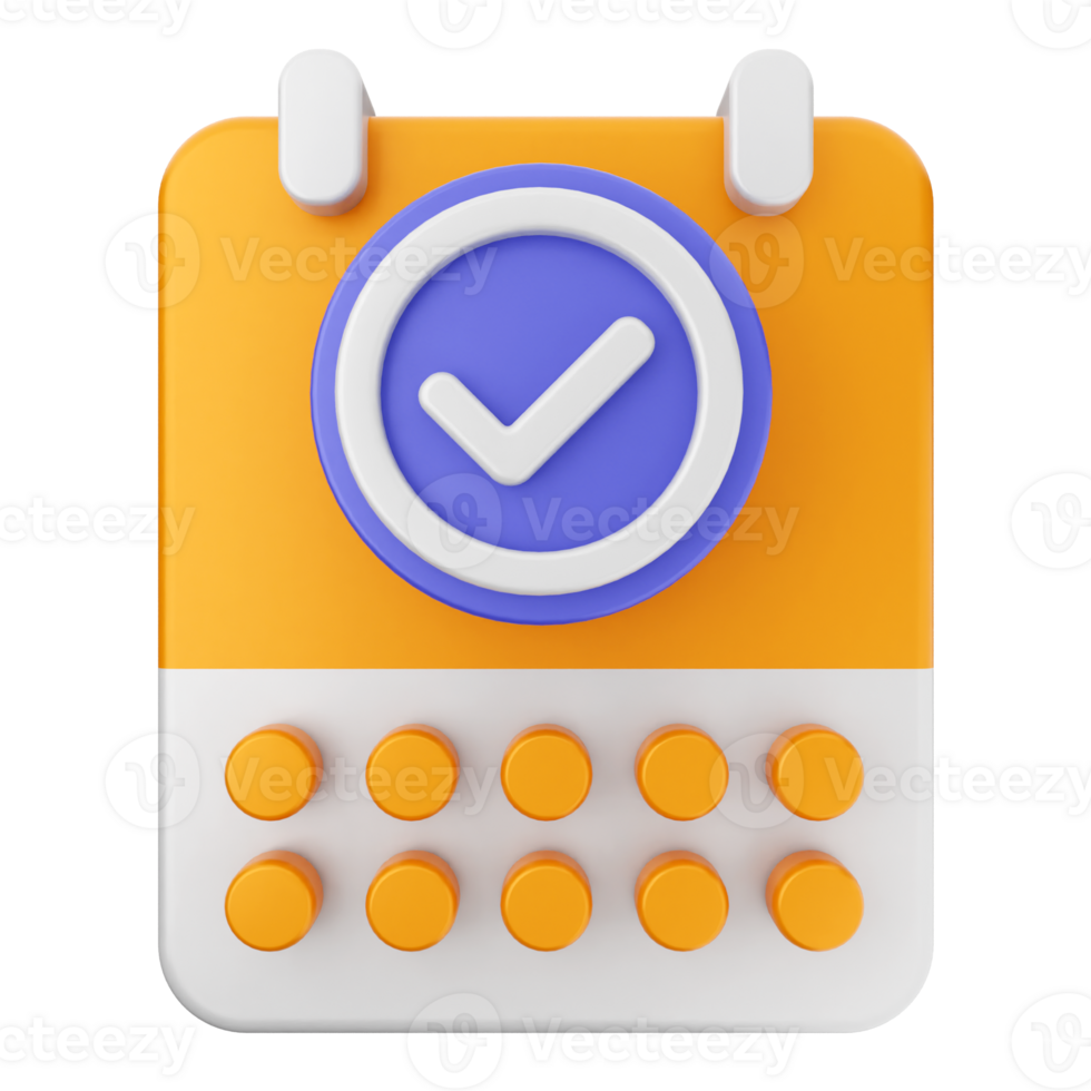 A calendar icon with a check mark on it png