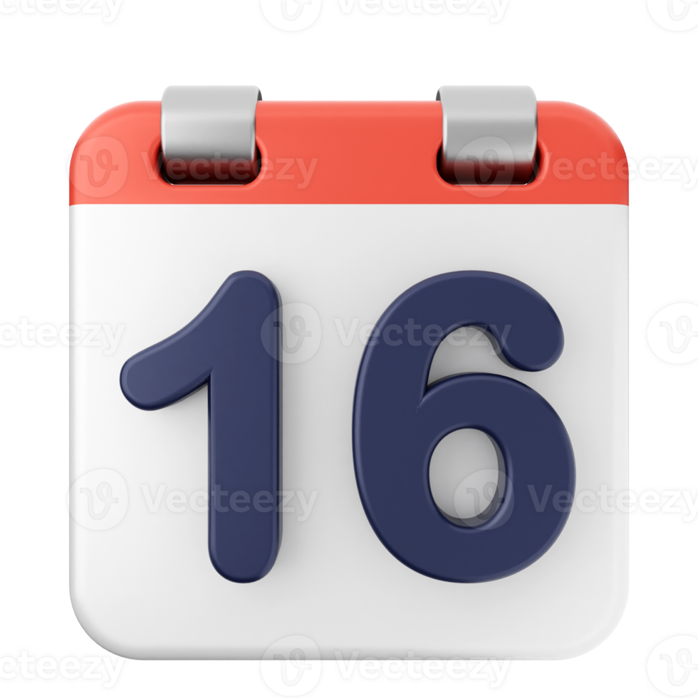 A calendar icon with the number 16 on it png