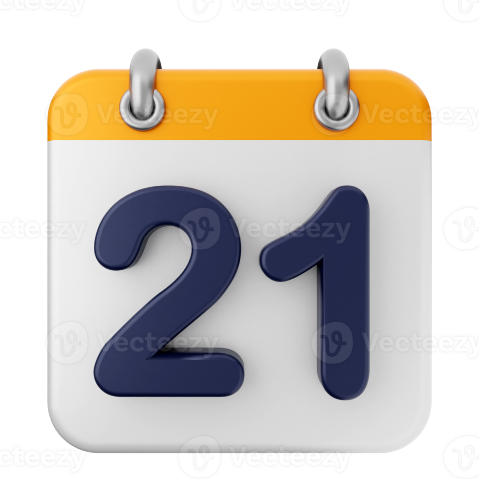 A calendar icon with the number 21 on it png