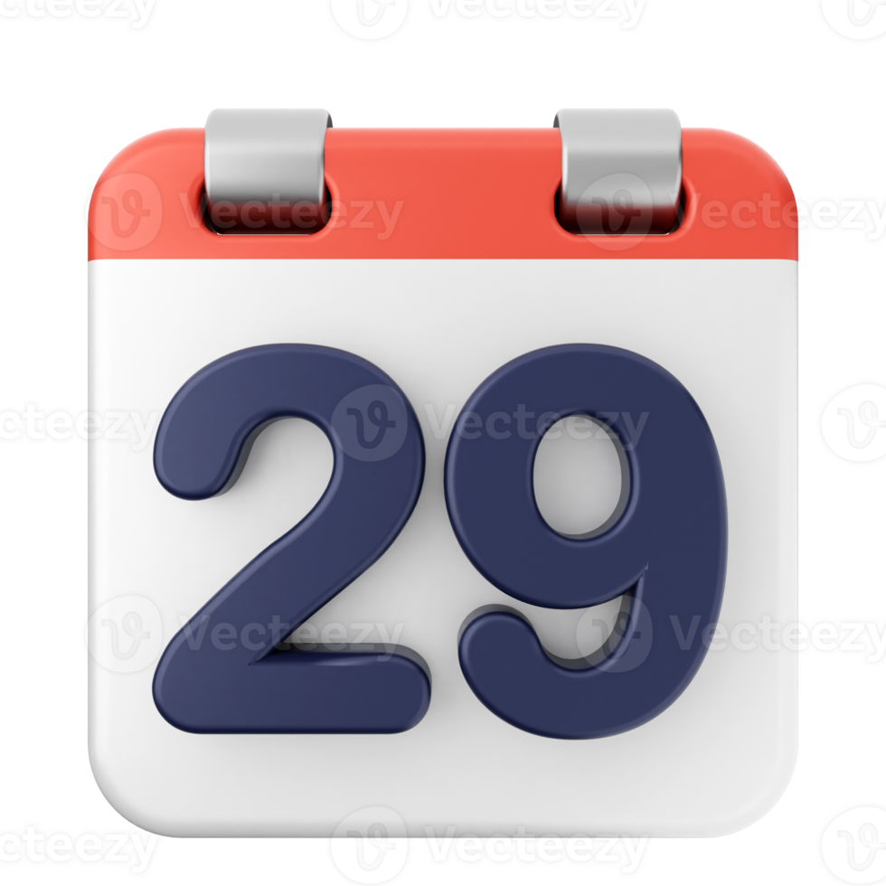 A calendar icon with the number 29 on it png