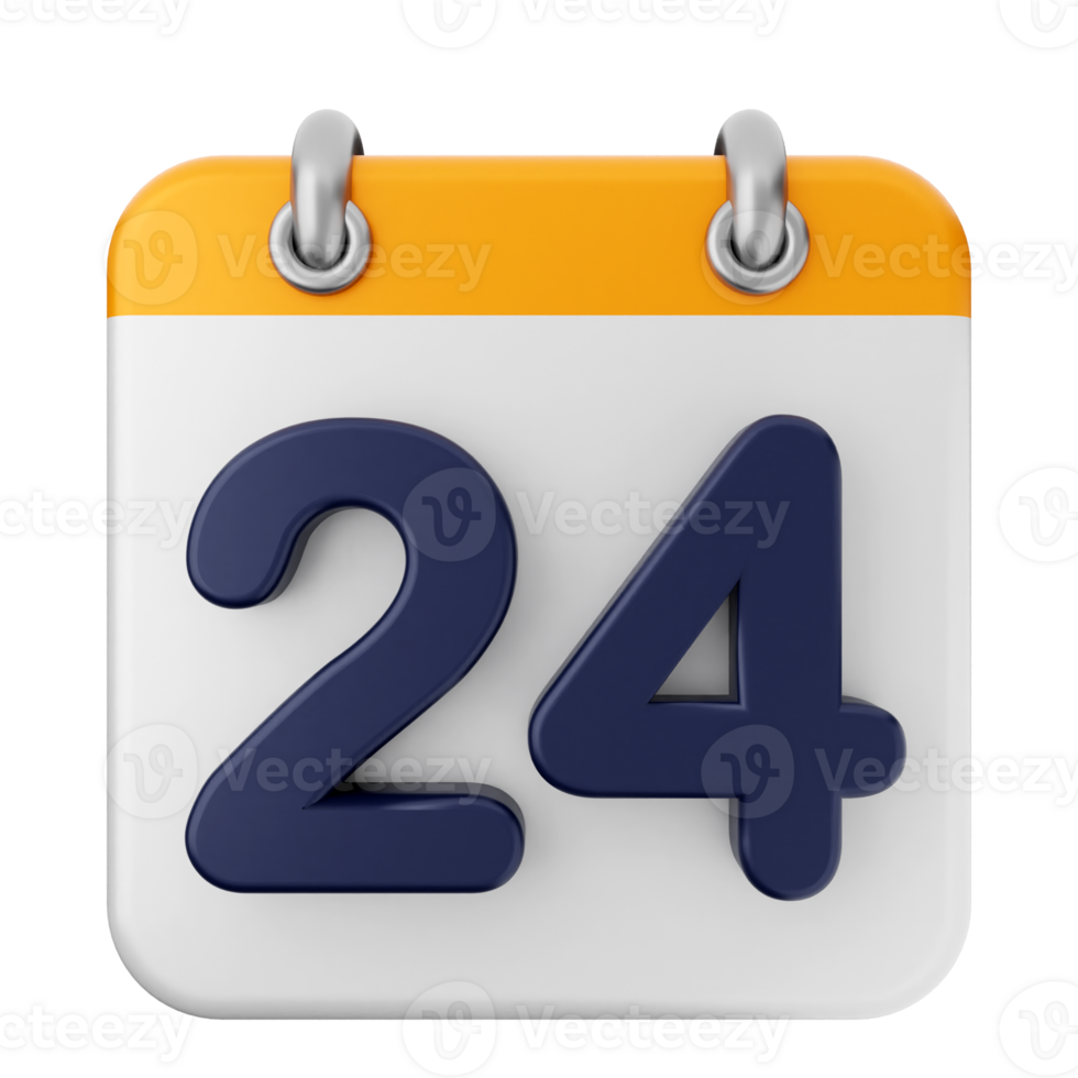 A calendar icon with the number 24 on it png